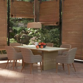 vidaXL Set mobilier de grădină, 7 piese, poliratan