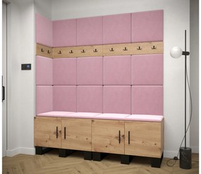 Set mobilier pentru hol Amanda 12 (Stejar artisan + roz). 1085957