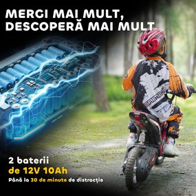 HOMCOM Motocicletă Electrică pentru Copii cu Accelerație Manuală și 2 Viteze, 119x64x76,5 cm, Roșu | Aosom Romania