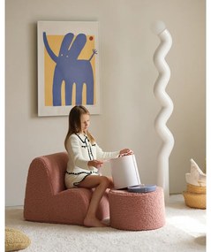 Puf de copii roz cu tapițerie din țesătură bouclé – Wigiwama