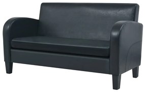 245587 vidaXL Canapea cu 2 locuri Piele artificială Negru