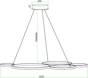 Ondaluce - Lustru suspendat LED dimerizabil POIS LED/60W/230V, auriu