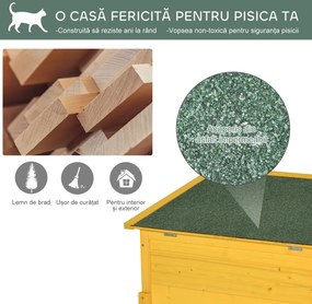 PawHut Cușcă pentru Animale Domestice din Lemn de Brad, 70x51.5x60cm | Aosom Romania