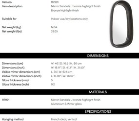 Oglinda decorativa design LUX Sandals L, bronz