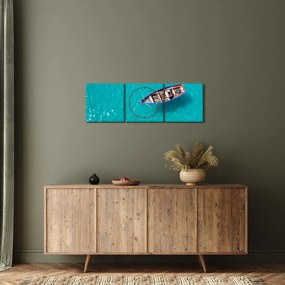 Tablou - Barcă de pescuit tradițională (cu ceas) (90x30 cm)