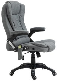 Scaun birou cu masaj, Sase Zone de Masaj Gri, pivotant 360°,Sarcina120 kg,Vinsetto | Aosom Romania