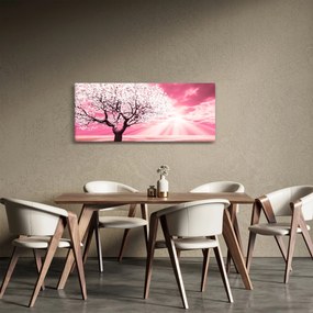 Tabloul cu pomul roz (120x50 cm)