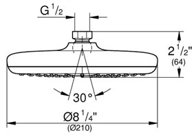 GROHE TEMPESTA 210 mm - cap de duș, crom lucios (26410000)