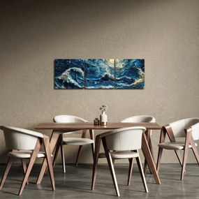 Tablou - Pictura cerului și a mării (cu ceas) (90x30 cm)