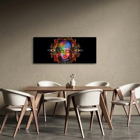 Tablou - Bustul lui Buddha în culori neon (120x50 cm)