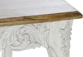 Masa din lemn de mango , sculptata manual " White aged "