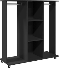 vidaXL Șifonier cu roți, negru, 102x38x110 cm, lemn prelucrat