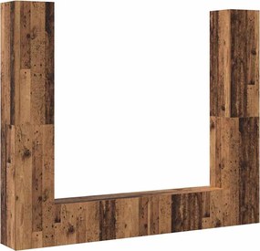 vidaXL Set comodă TV Pe perete 6 pcs Maro Lemn compozit