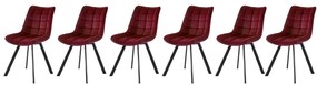 Set 6 scaune K332 velvet bordo