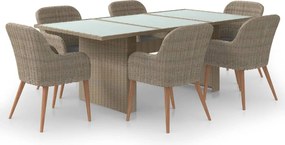 vidaXL Set mobilier de grădină, 7 piese, poliratan
