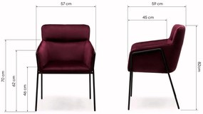 Fotoliu design bordo HELSINKI VELVET