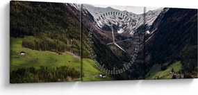 Tablou - Valea la poalele munților (cu ceas) (90x30 cm)