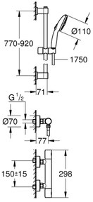 GROHE 34857000 - Baterie termostatică de duș PRECISION GET 12” crom lucios
