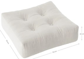 Puf din catifea reiată Karup Design More Ivory