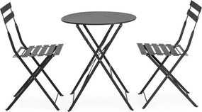 Set de dining pentru grădină gri antracit din oțel pentru 2 persoane Austin – Bizzotto