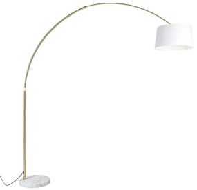 Lampă cu arc din alamă cu abajur din material alb alb 50 cm - XXL