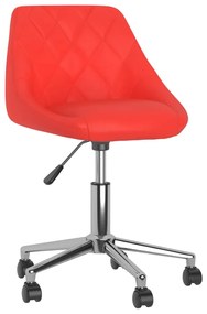 3088949 vidaXL Scaune de masă pivotante, 4 buc., roșu, piele ecologică