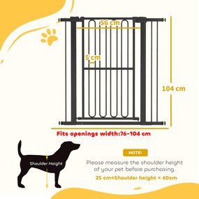 PawHut Grilaj protecție ușă pentru câini, 76-104 cm barieră fără găurire, grilaj scări | Aosom Romania