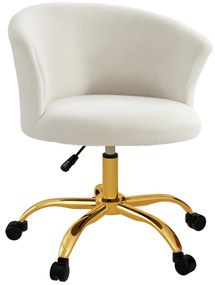Vinsetto Scaun de birou, fotoliu de birou ergonomic reglabil în înălțime, șezut confortabil pivotant, picioare din oțel alb | Aosom Romania