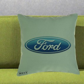 Perna Personalizata cu emblema Ford, 40x40 cm, Verde, Husa Detasabila, Perna Inclusa, BEKZ®