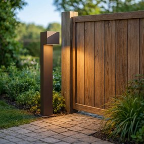 Lampă de exterior maro rugină 65cm Incl. LED IP64 cu lumină slabă și solară - Charlene