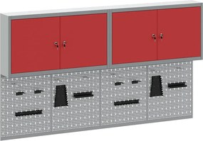 vidaXL Set dulap de unelte 6 pcs Roșu Oțel vopsit electrostatic