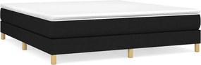 vidaXL Pat box spring cu saltea, negru, 180x200 cm, catifea