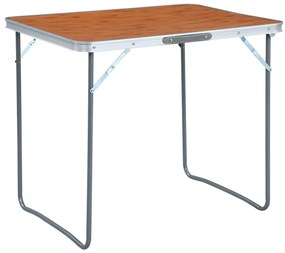 vidaXL Masă de camping pliabilă cu cadru metalic, 80 x 60 cm