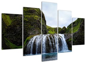 Tablou - Stânci cu cascadă (150x105 cm)