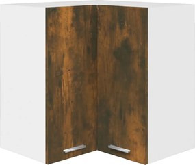 vidaXL Dulap de colț suspendat “Lyon”, stejar fumuriu, 57x57x60 cm