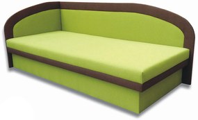Pat de o persoană (canapea) 90 cm Melvin (Devon 001 verde + Devon 009 maro) (S). 793137