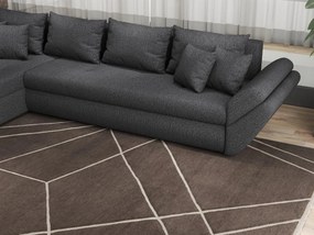 Colțar extensibil dumonde cu ladă de depozitare si sezut confortabil din spuma high-density, Loana XL Enjoy Grafit 335x185 cm