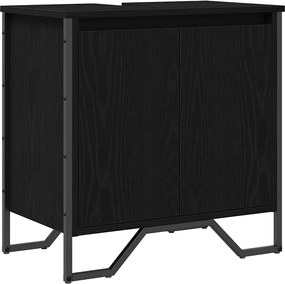 vidaXL Dulap pentru Chiuveta de Baie Stejar Negru 60 x 35 x 60 cm