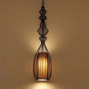 Pendul Irma 19x19x90 cm, e27, 40 w, abajur textil, metal, negru