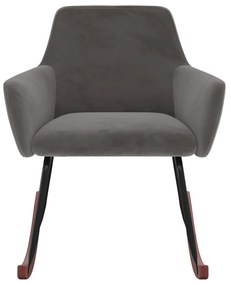 331141 vidaXL Scaun balansoar, gri închis, catifea