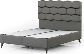 Pat STONE 160x200, stofa clasica maro - Notto C0533, cu somiera si spa