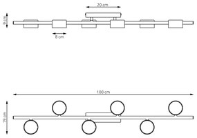 Plafonieră BET 6xGX53/12W/230V negru