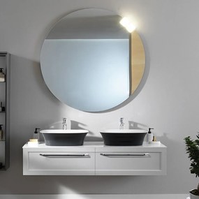 Dulap baie suspendat KolpaSan Blanche, 150 cm, pentru lavoar pe blat, alb Alb