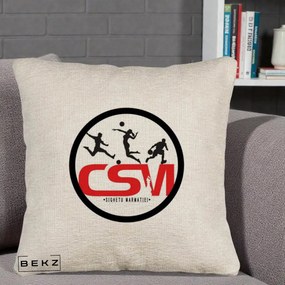 Perna Personalizata CSM Sighetu Marmatiei Sport, 40x40 cm, Bej Canapea, Husa Detasabila, Perna Inclusa, BEKZ®