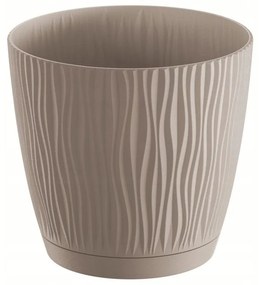 Ghiveci decorativ de flori, rotund, cafeniu, 3.3 L, 18.8x17.5 cm, Sandy P