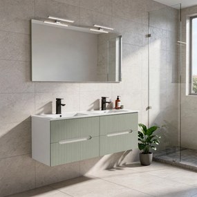 Trent Mobilier de baie 120 cm lavoar ceramic cu oglindă 60x120 cm alb-verde