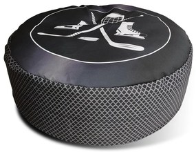 Taburet puc de hochei, negru