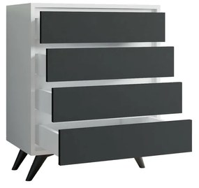 Comodă Suvera White and Anthracite
