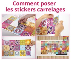 Set 60 autocolante perete Ambiance Fernando, 15 x 15 cm