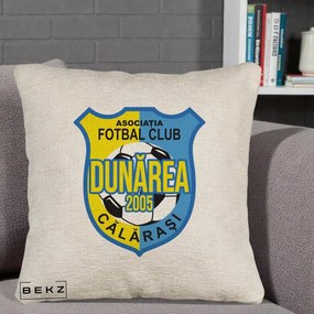 Perna Personalizata AFC Dunarea Calarasi 2005 Fotbal, 40x40 cm, Bej Canapea, Husa Detasabila, Perna Inclusa, BEKZ®